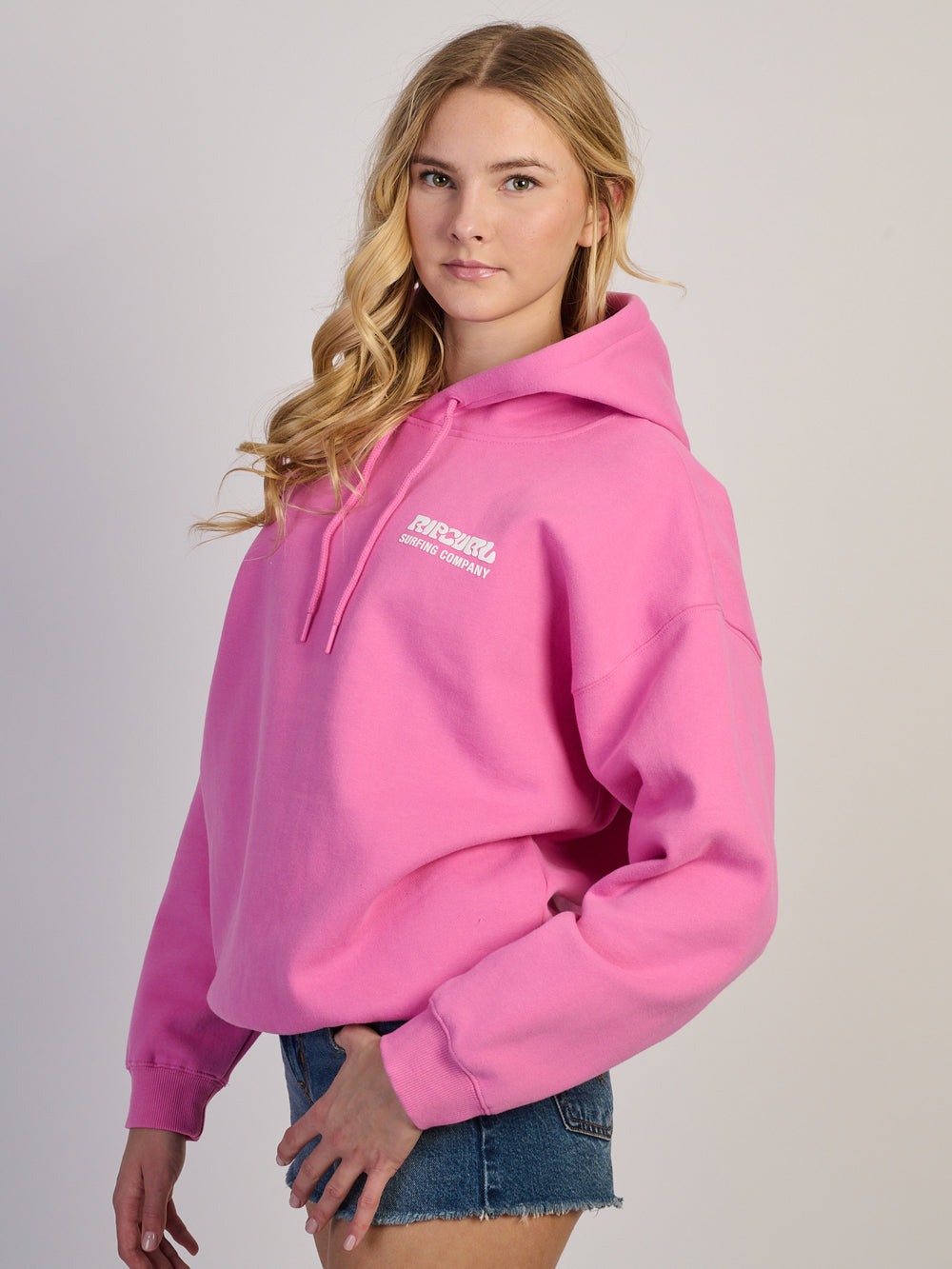 RIP CURL SURF PUFF HERITAGE HOODIE - PINK