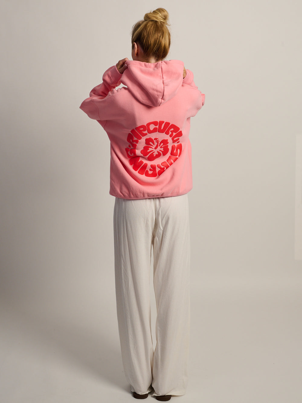 RIP CURL SURF PUFF HERITAGE HOODIE - PINK