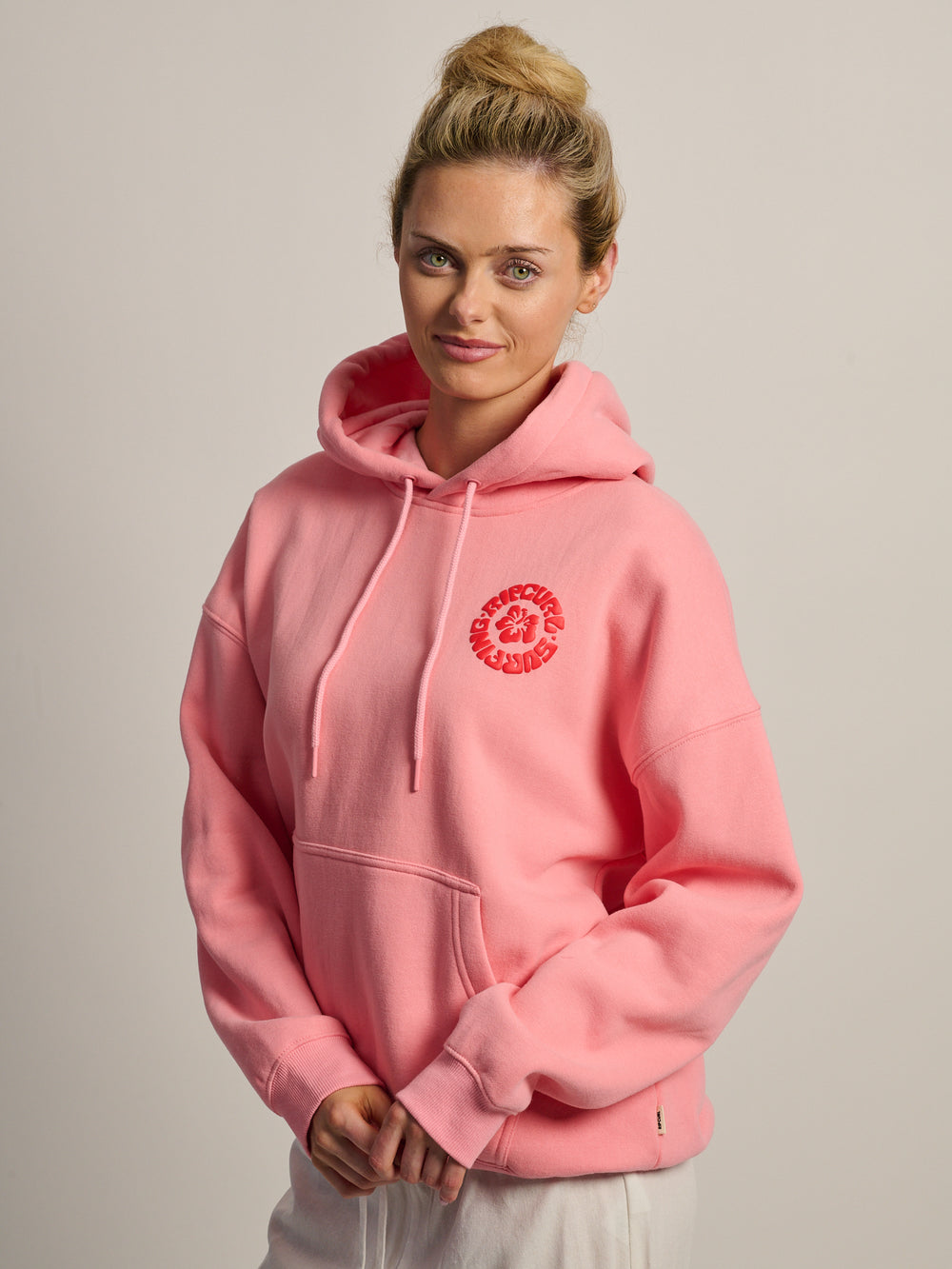 RIP CURL SURF PUFF HERITAGE HOODIE - PINK