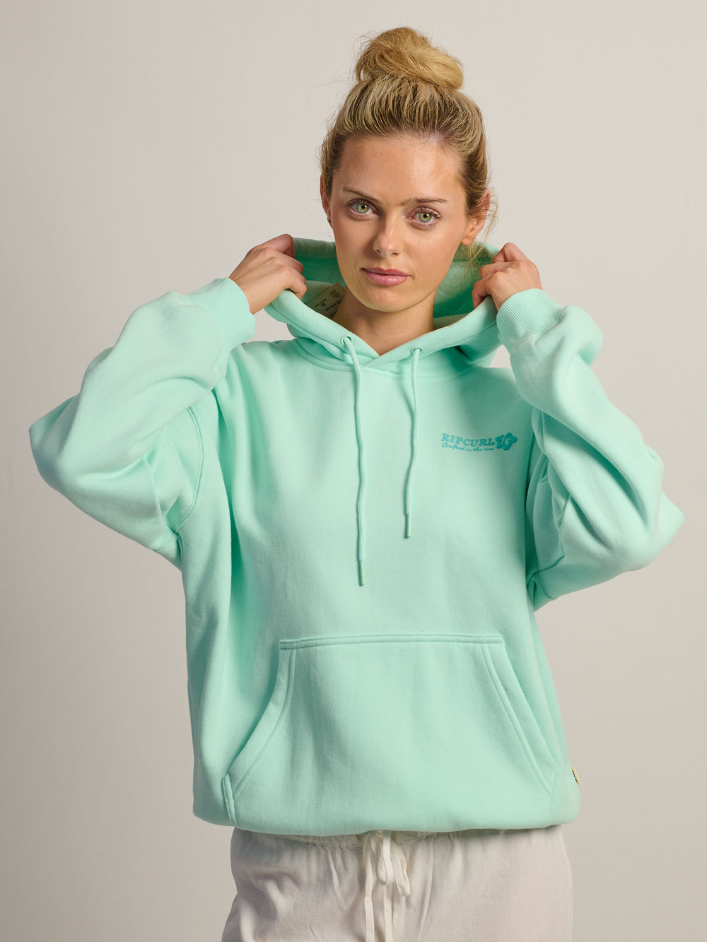 RIP CURL SURF PUFF HERITAGE SWEAT À CAPUCHE - BLEU CLAIR