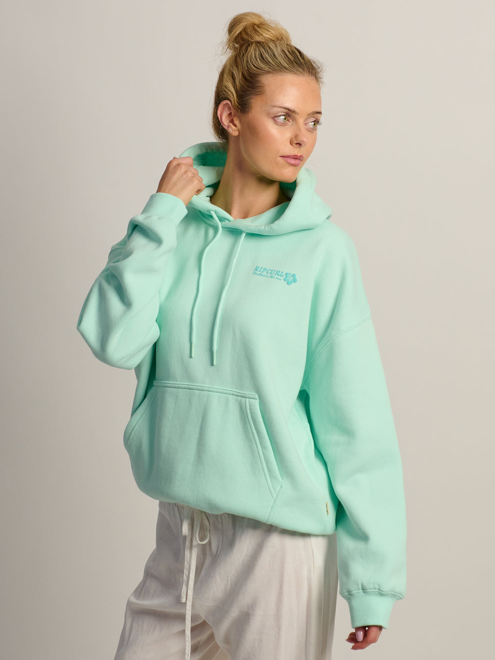 RIP CURL SURF PUFF HERITAGE SWEAT À CAPUCHE - BLEU CLAIR