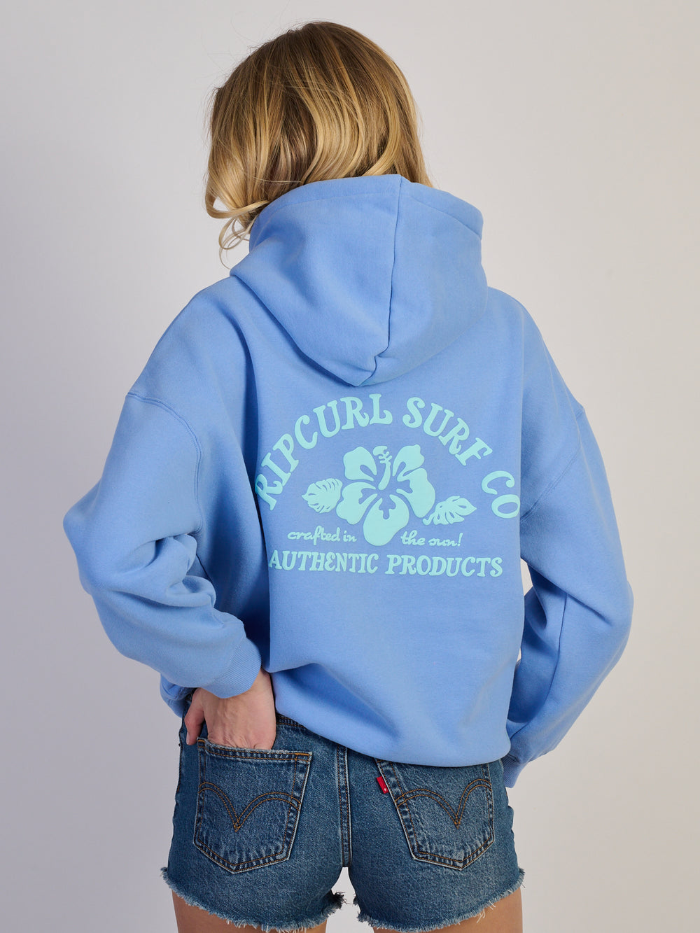 RIP CURL SURF PUFF HERITAGE HOODIE - BLUE