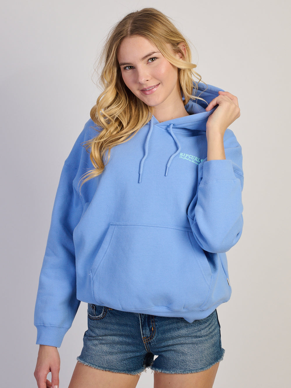 RIP CURL SURF PUFF HERITAGE HOODIE - BLUE