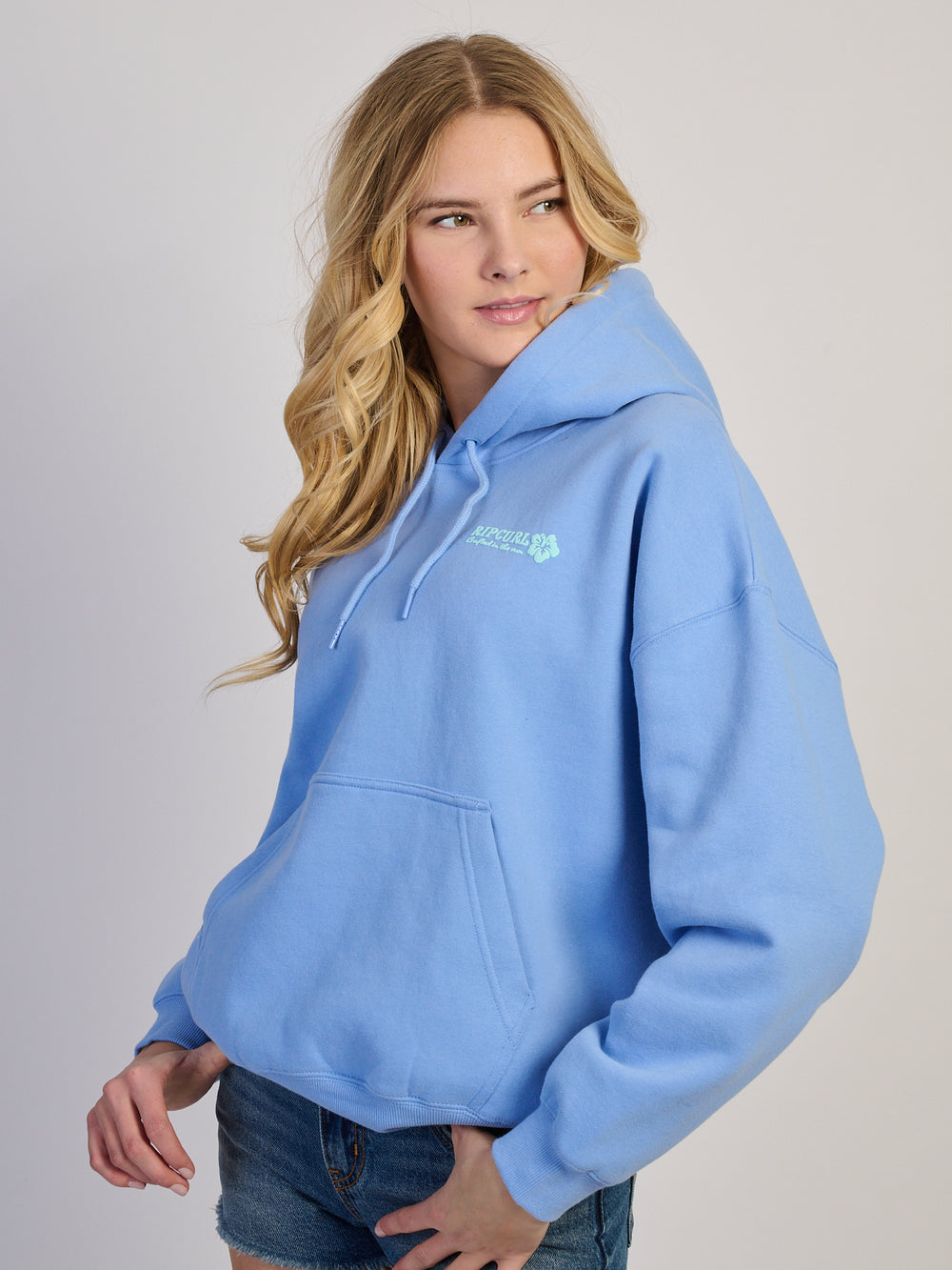 RIP CURL SURF PUFF HERITAGE HOODIE - BLUE