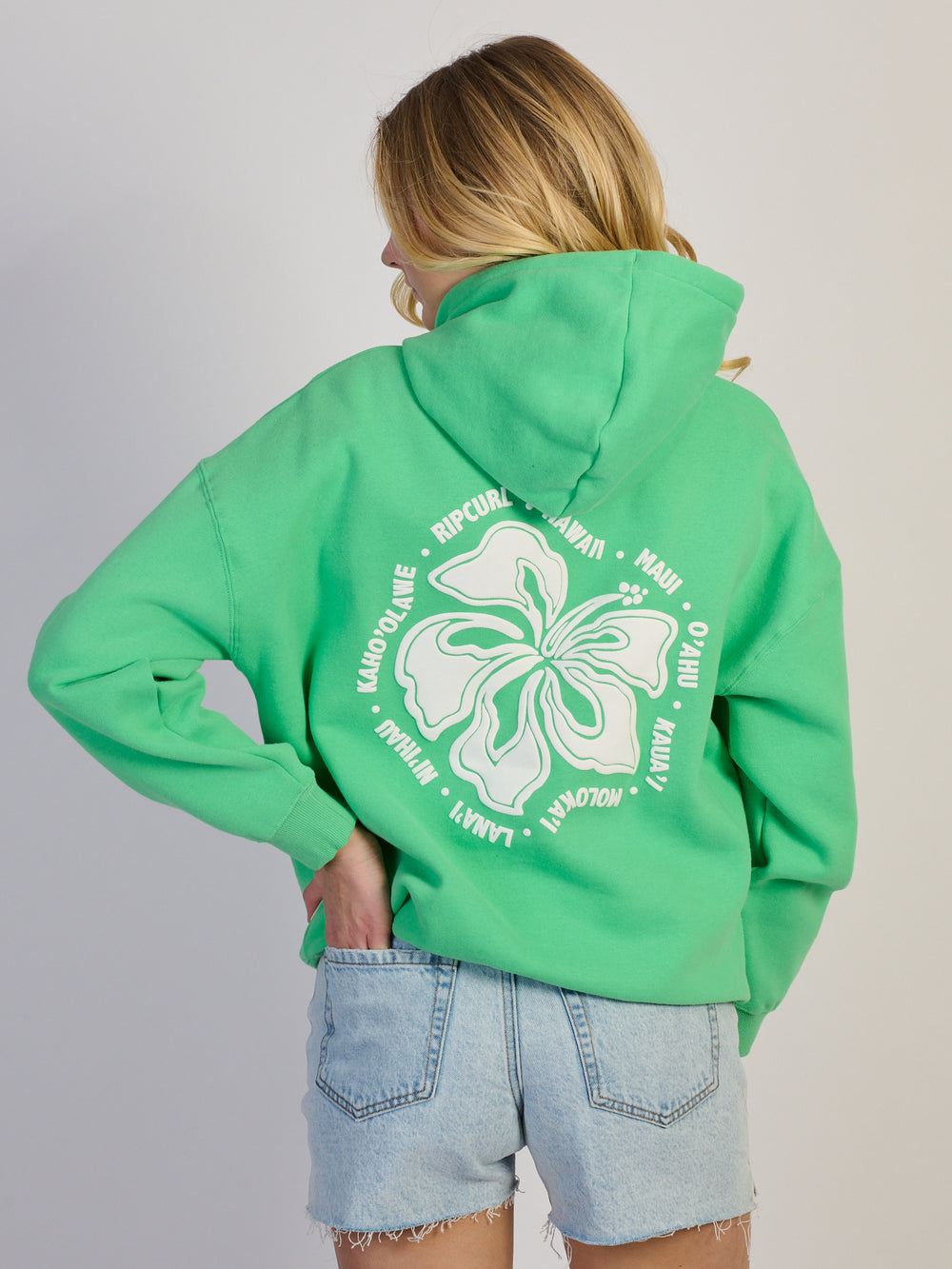 RIP CURL SURF PUFF HERITAGE HOODIE - GREEN