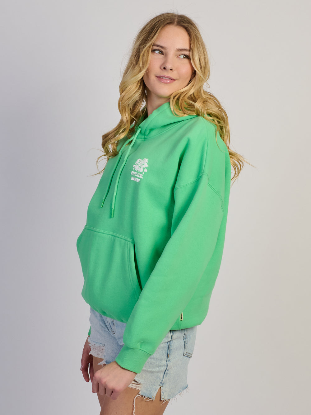 RIP CURL SURF PUFF HERITAGE HOODIE - GREEN