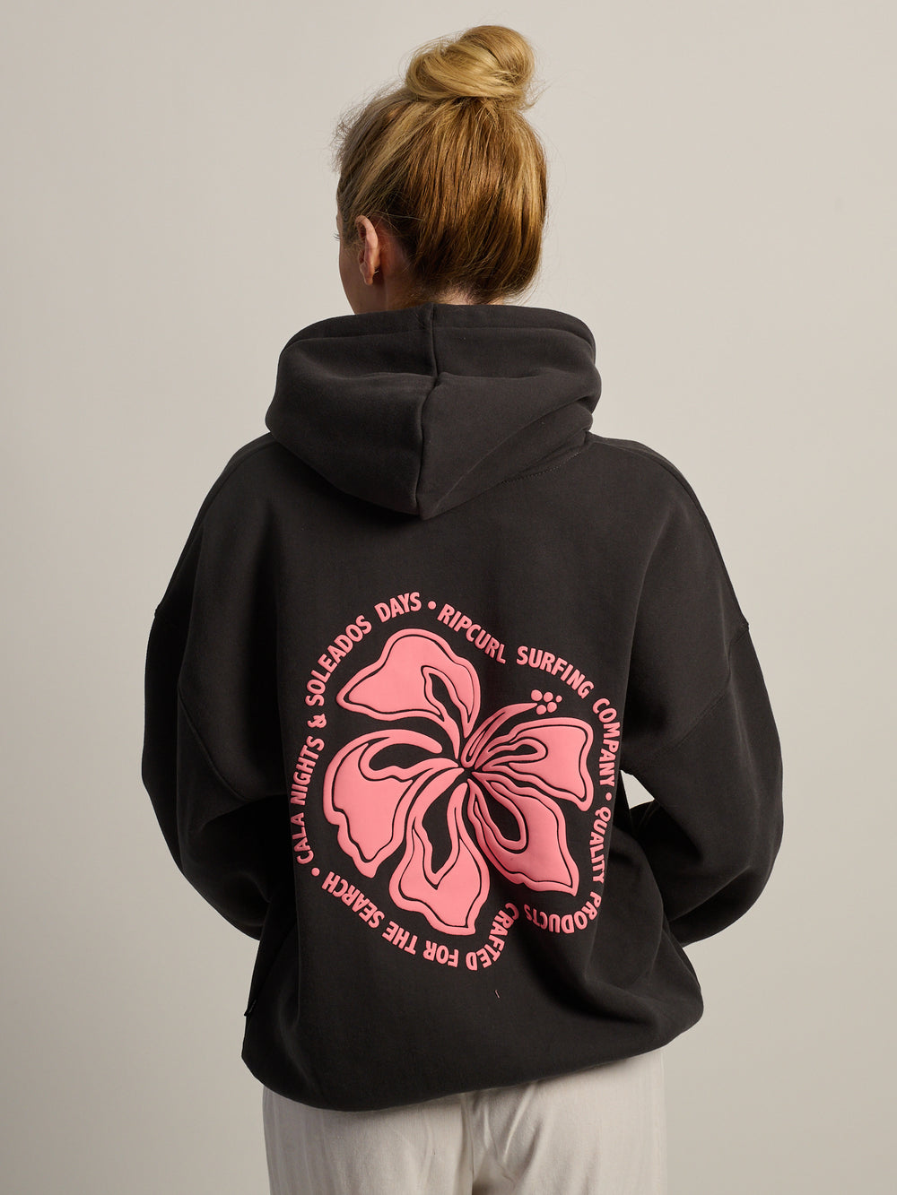 RIP CURL SURF PUFF HERITAGE HOODIE - BLACK