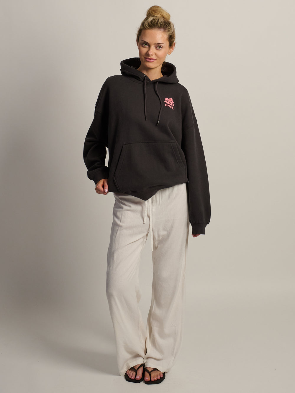 RIP CURL SURF PUFF HERITAGE HOODIE - BLACK
