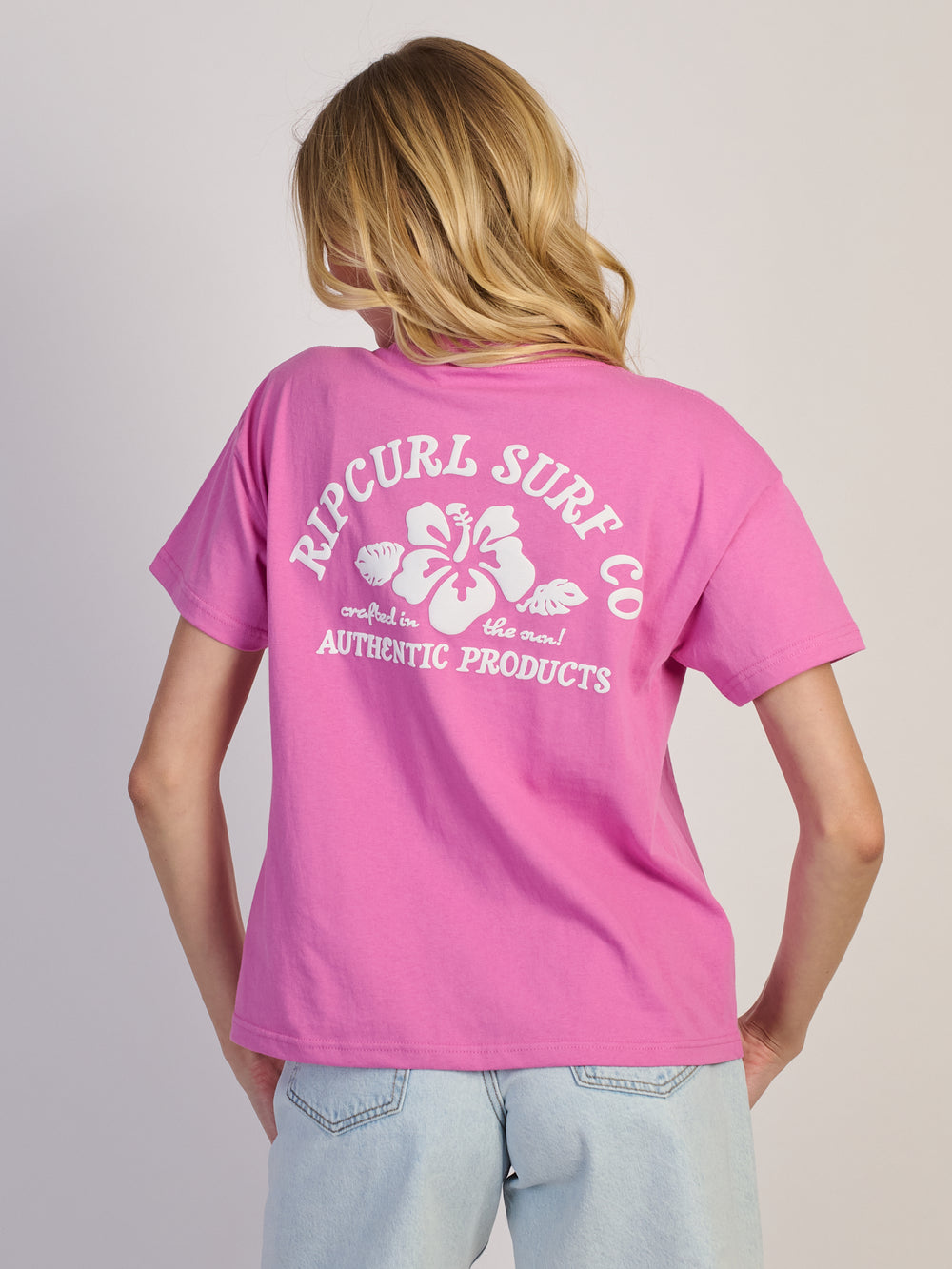 RIP CURL SURF PUFF PARTY PK RELAXED TEE - ROSE