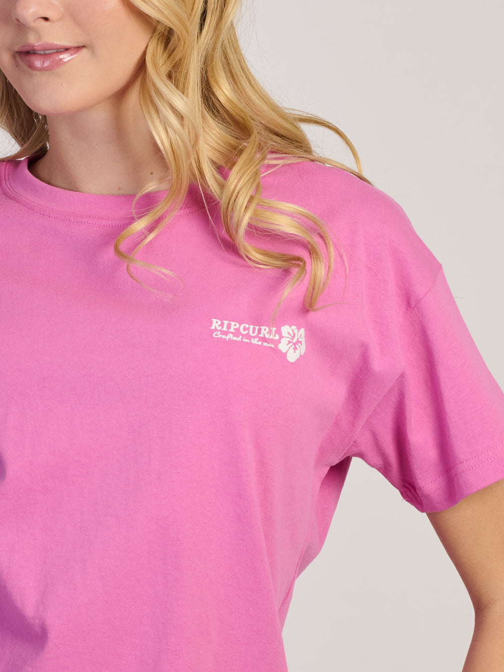 RIP CURL SURF PUFF PARTY PK RELAXED TEE - ROSE