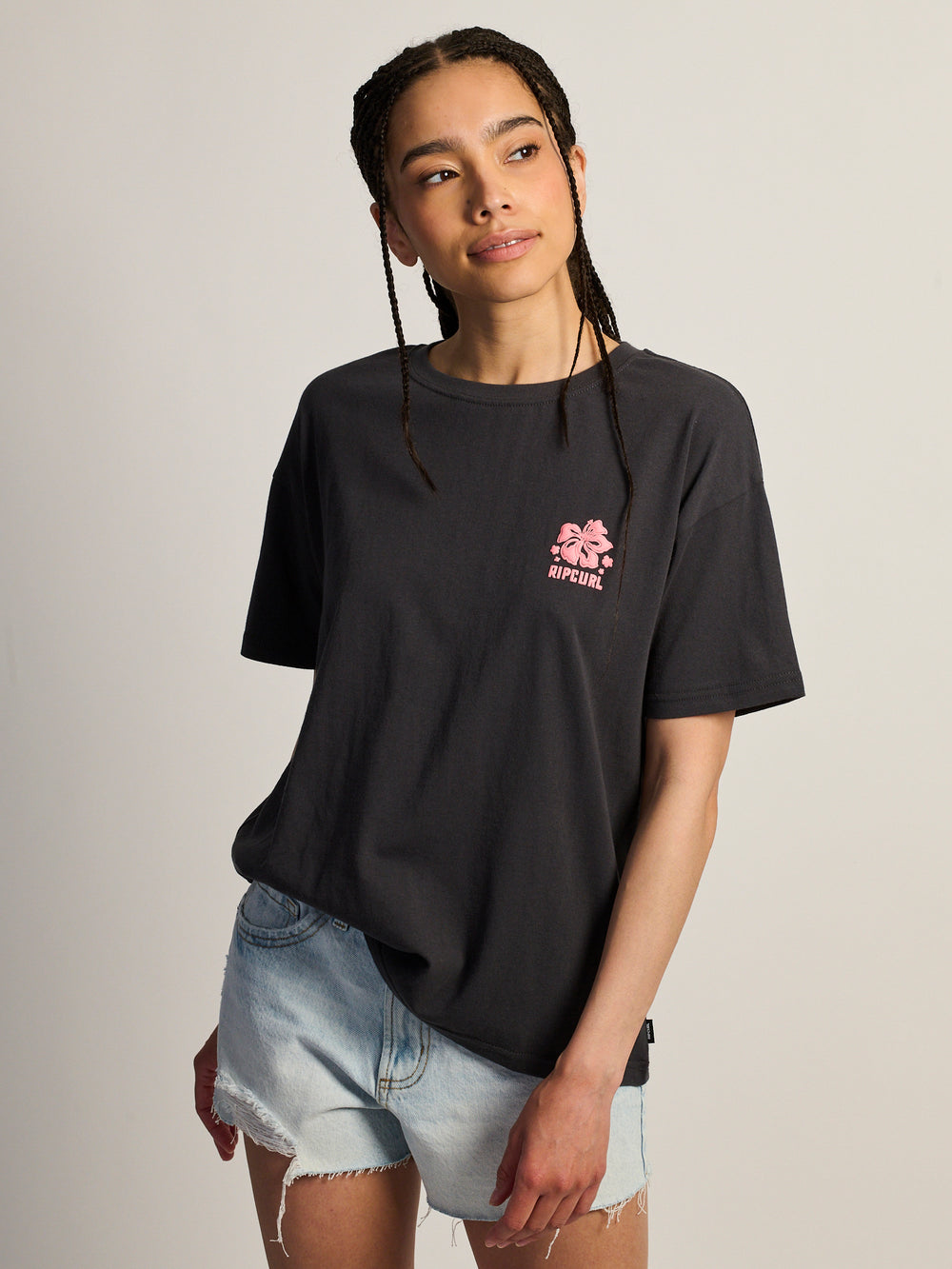 RIP CURL SURF PUFF PARTY PK RELAXED TEE - BLACK