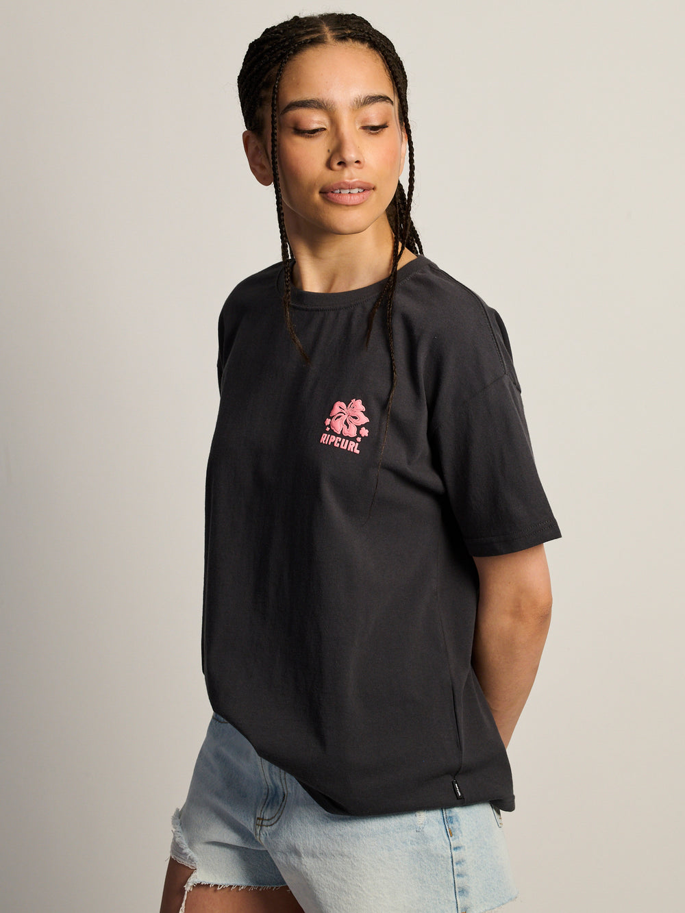 RIP CURL SURF PUFF PARTY PK RELAXED TEE - BLACK