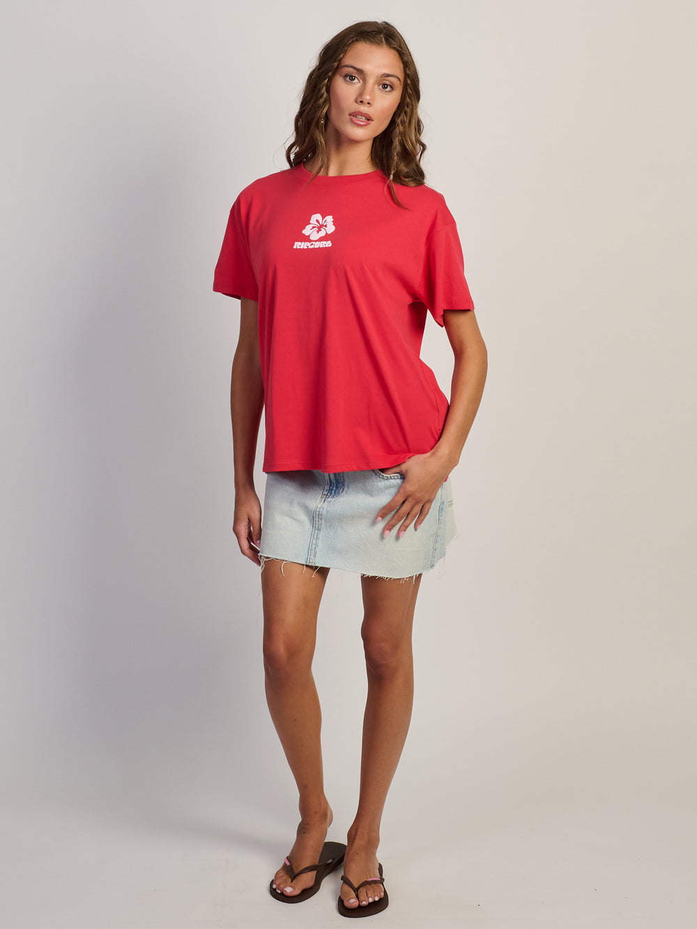 T-SHIRT RIP CURL SCRIPT - ROUGE PROFOND