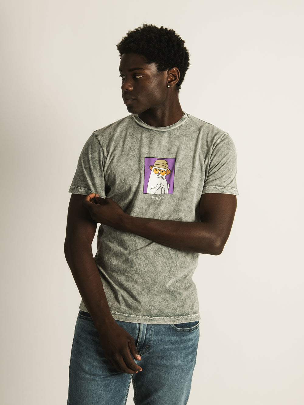 RIP N DIP NERMAL THOMPSON SHORT SLEEVE MINERAL T - CLEARANCE