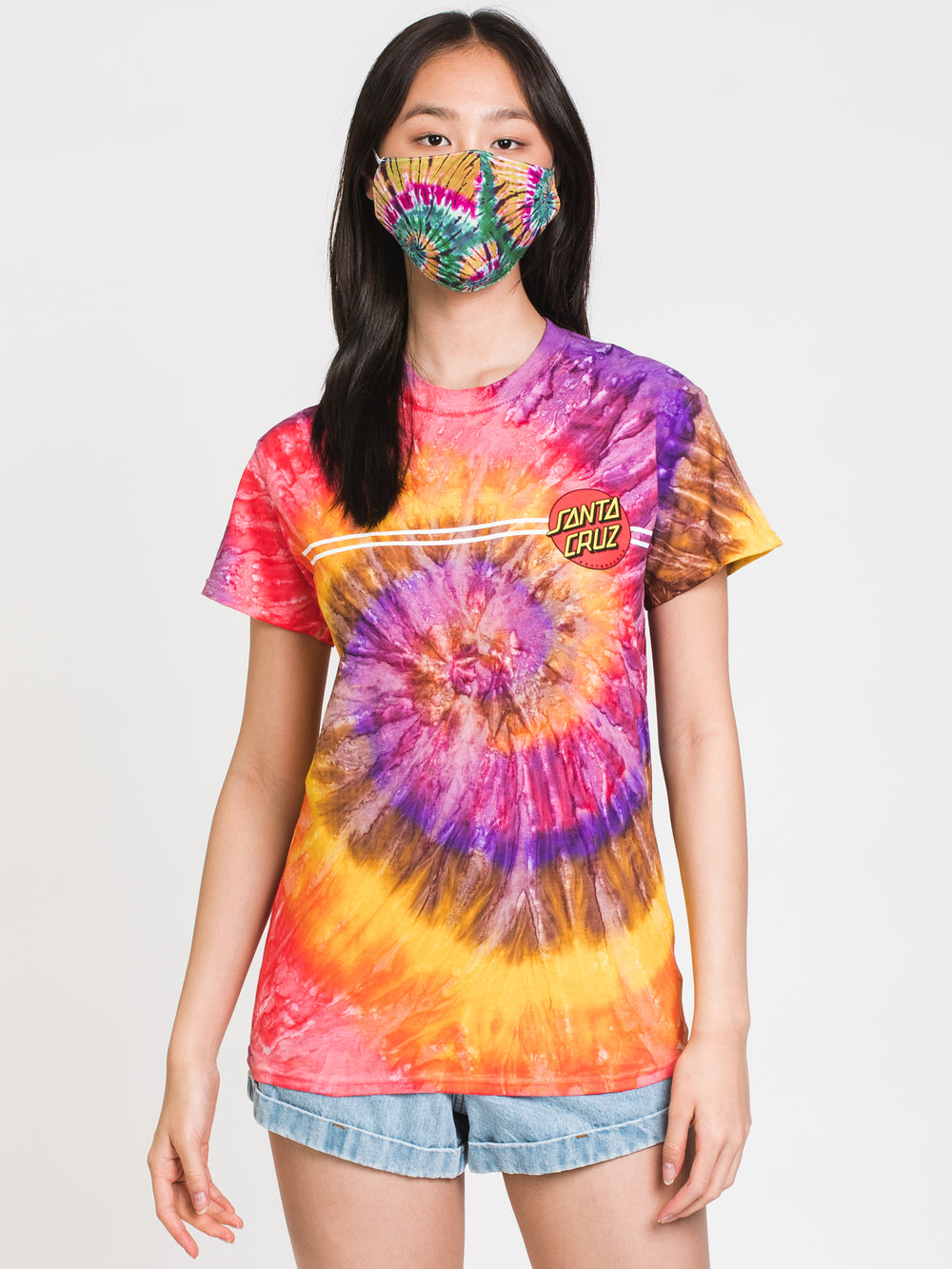 SANTA CRUZ CLASSIC DOT TIE DYE T-SHIRT - CLEARANCE