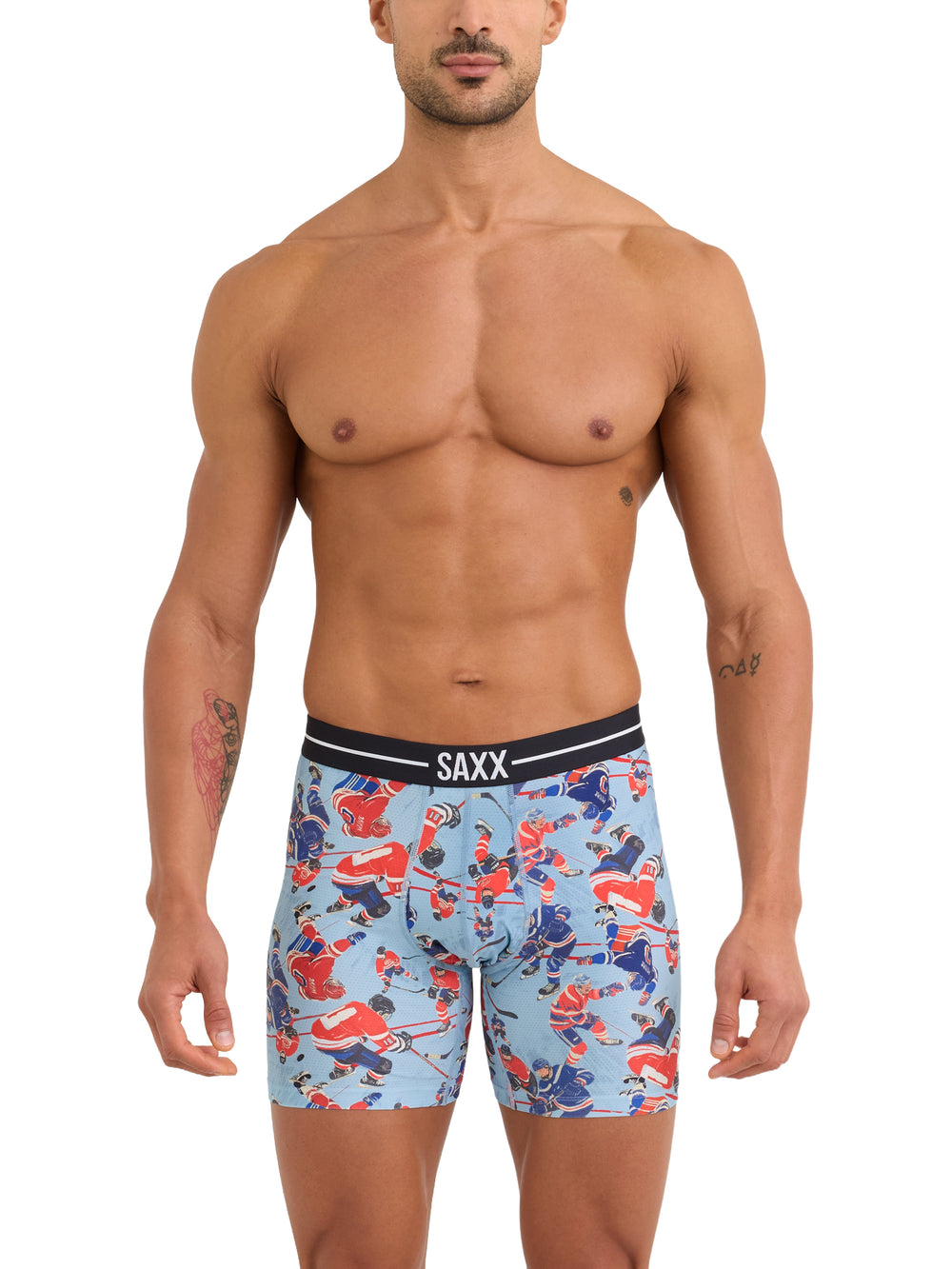 SAXX VOLT BOXER BRIEF HOCKEY BRAWL - BLUE