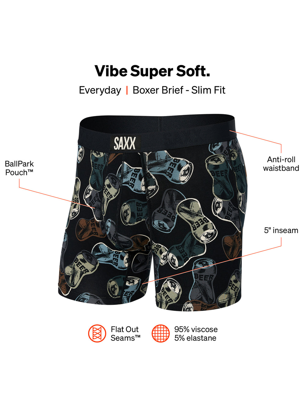 SAXX VIBE BOXER BRIEFFRIDAY NIGHT CAMO - CLEARANCE
