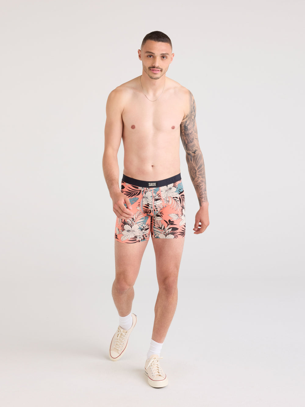 SAXX VIBE EXTRA BOXER BRIEF - HIBISCUS JNGLE