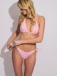 BAS DE BIKINI NOUÉ SKINNY DIP TILLY EN TISSU ÉPONGE – ROSE/RAYURES