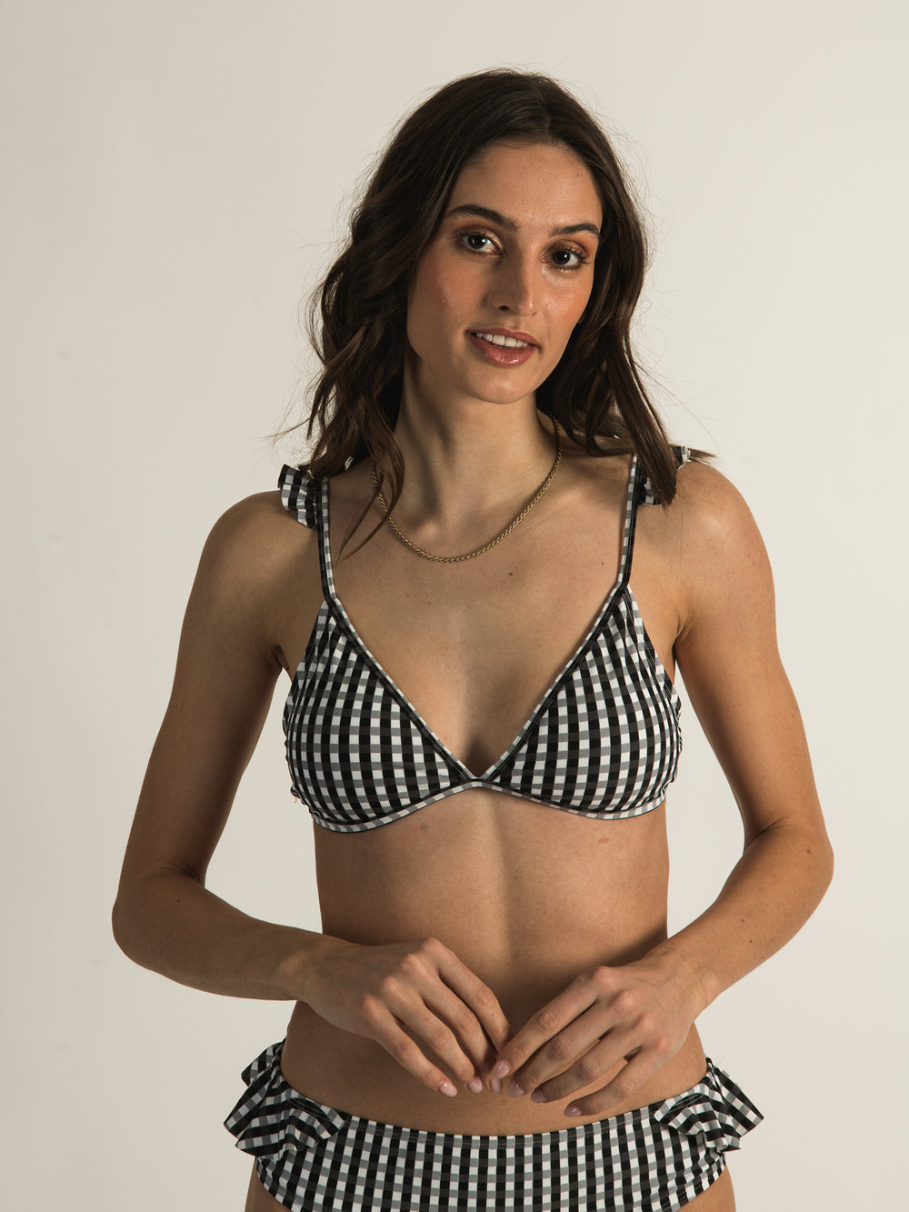 SKINNY DIP VICHY RUFFLE BRALETTE - CLEARANCE