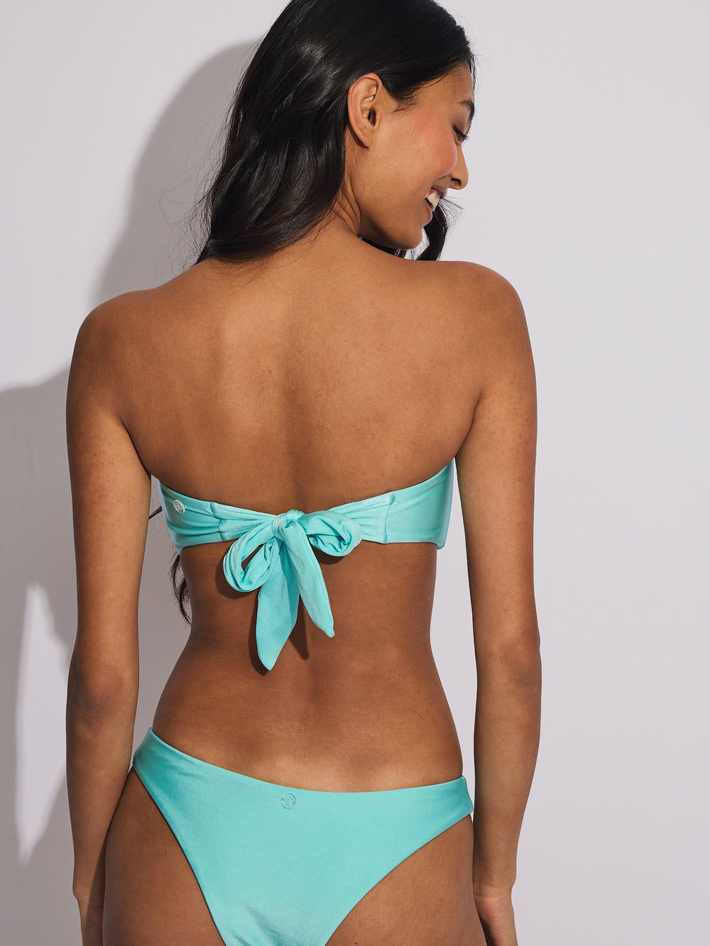 SKINNY DIP ZOE O-RING SHINE TOP - AQUA