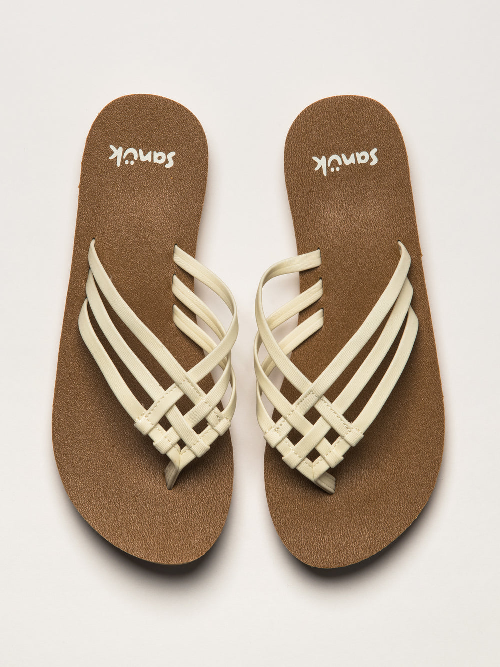WOMENS SANUK YOGA SANDY II SANDALS - TAN/WHITE