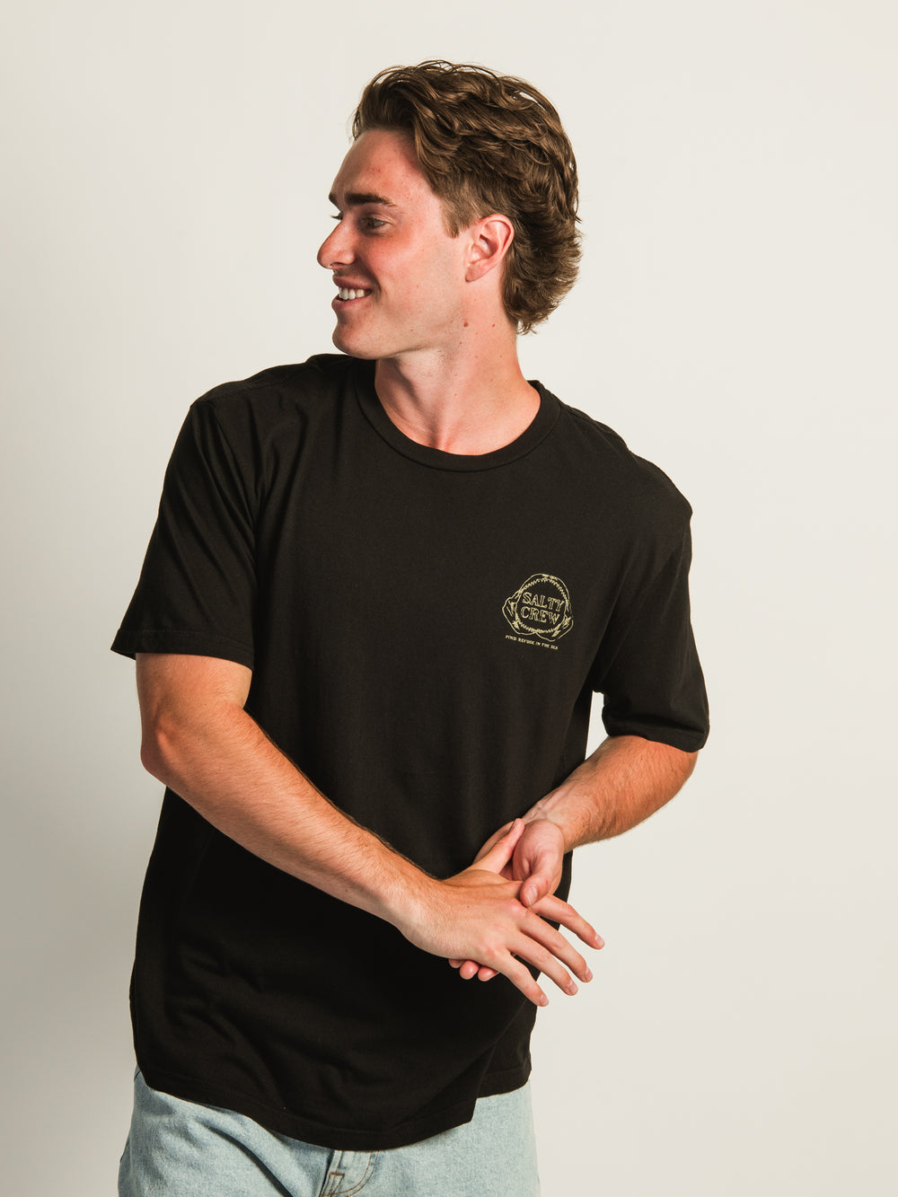 SALTY CREW JAWBONE CLASSIC S/S T - NOIR