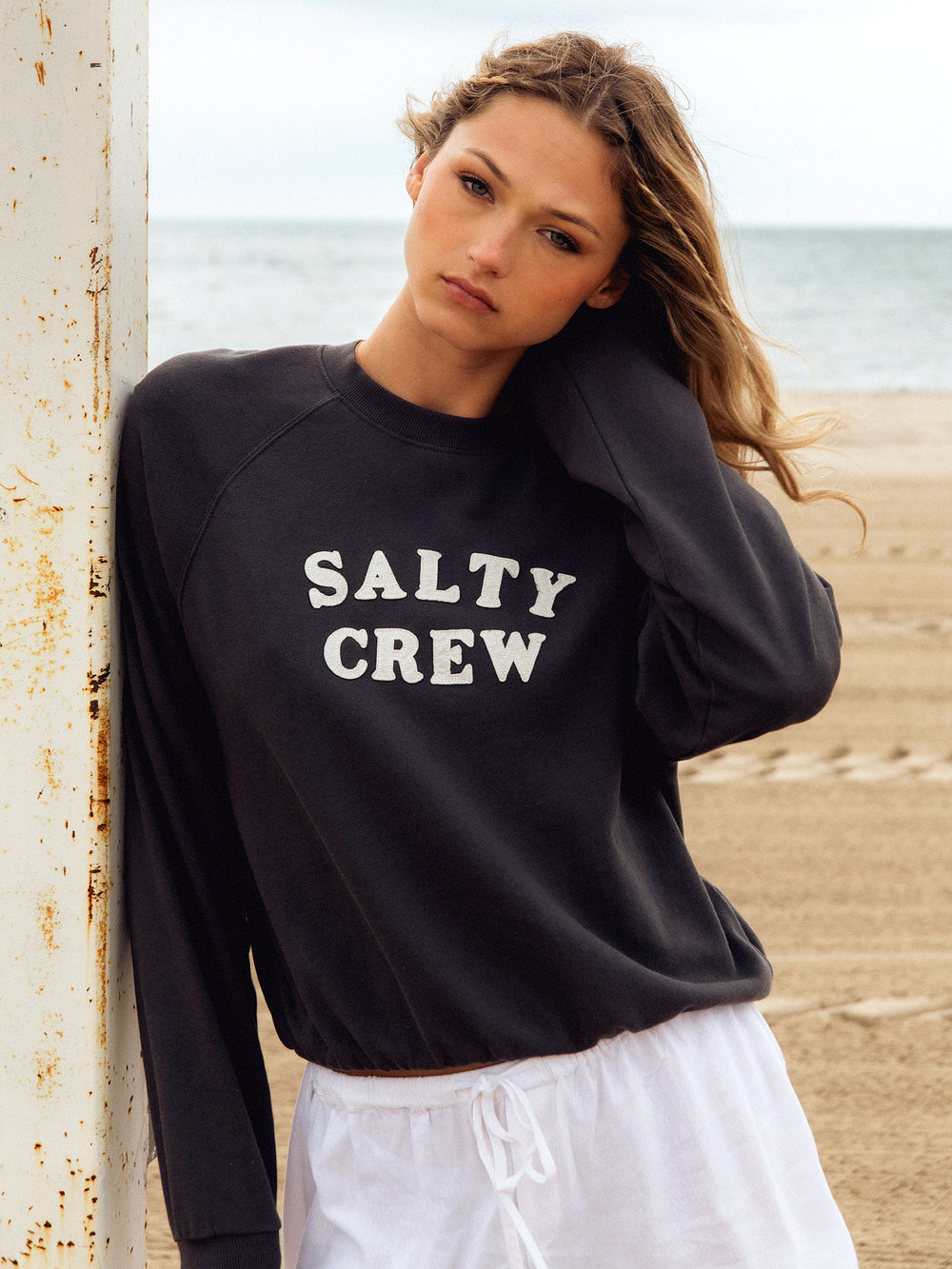 CREWNECK SALTY CREW FIRST MATE APPLIQUE
