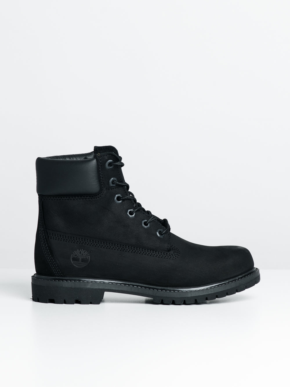 WOMENS TIMBERLAND ICON 6" PREMIUM BLACK NUBUCK BOOTS - CLEARANCE