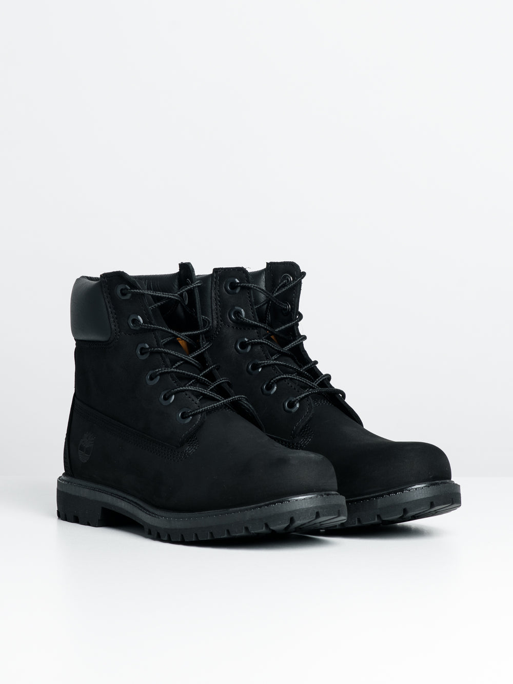 WOMENS TIMBERLAND ICON 6" PREMIUM BLACK NUBUCK BOOTS - CLEARANCE