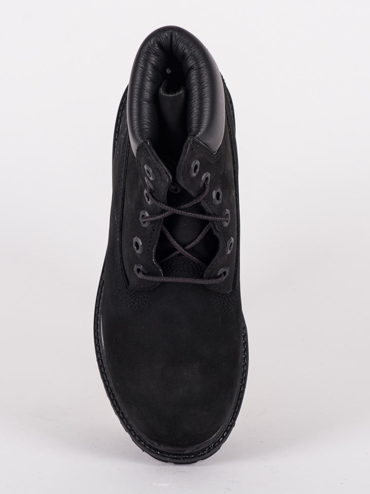 WOMENS TIMBERLAND ICON 6" PREMIUM BLACK NUBUCK BOOTS - CLEARANCE