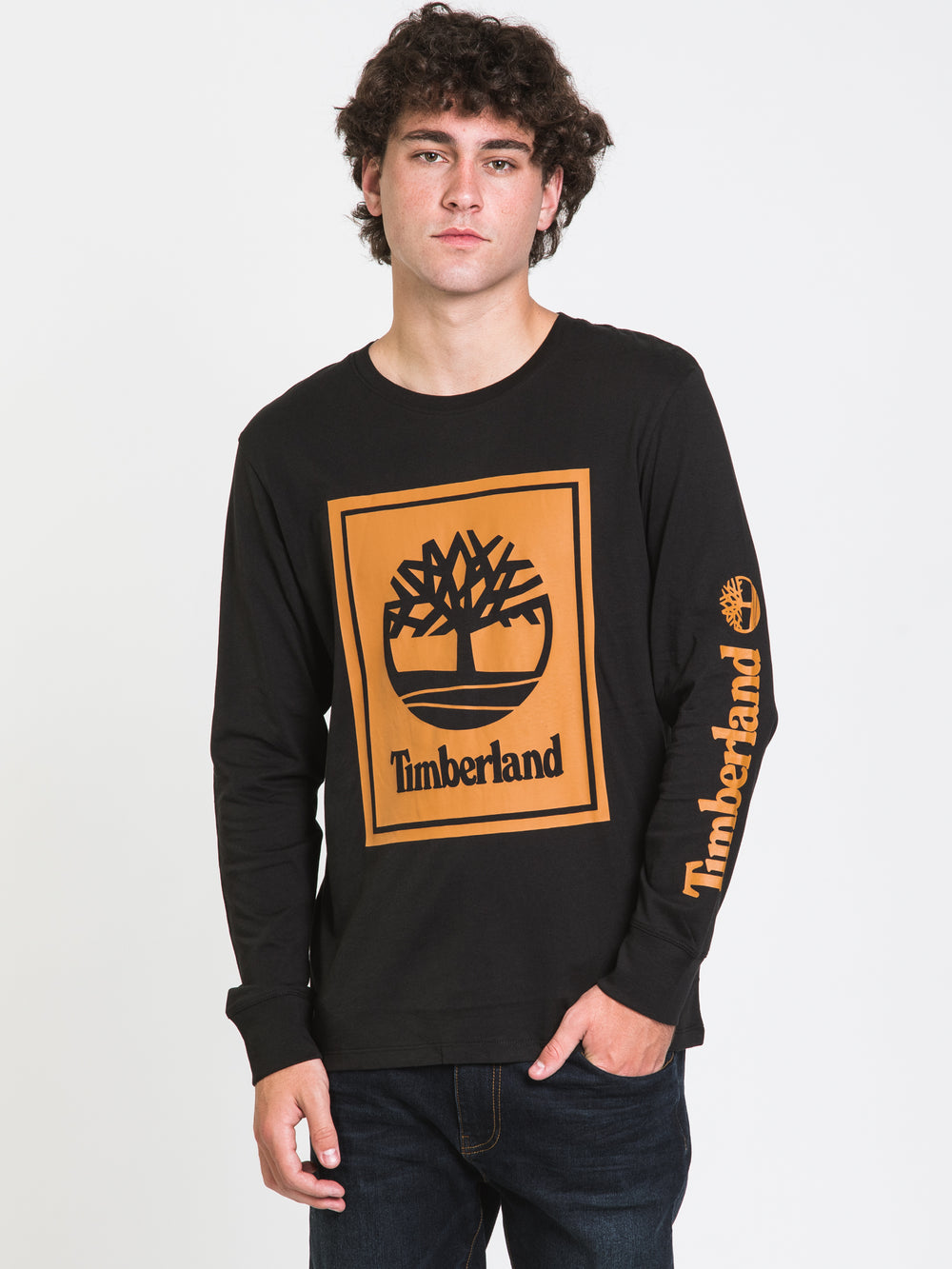 TIMBERLAND STACK LOGO LONG SLEEVE TEE - CLEARANCE