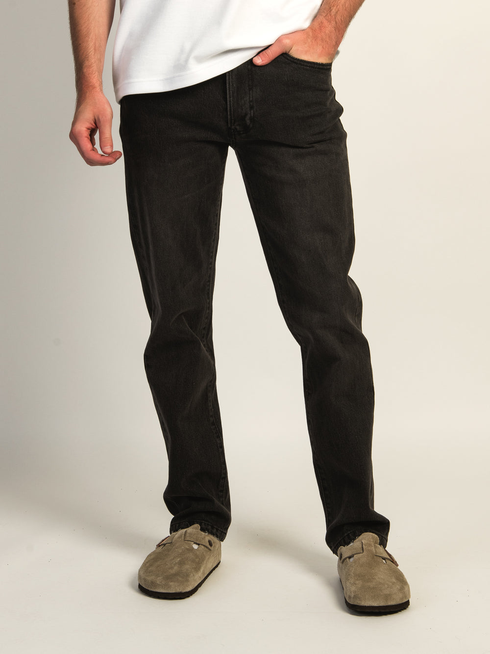 JEAN TAINTED 90'S À JAMBE DROITE DENIM - NOIR DÉLAVÉ