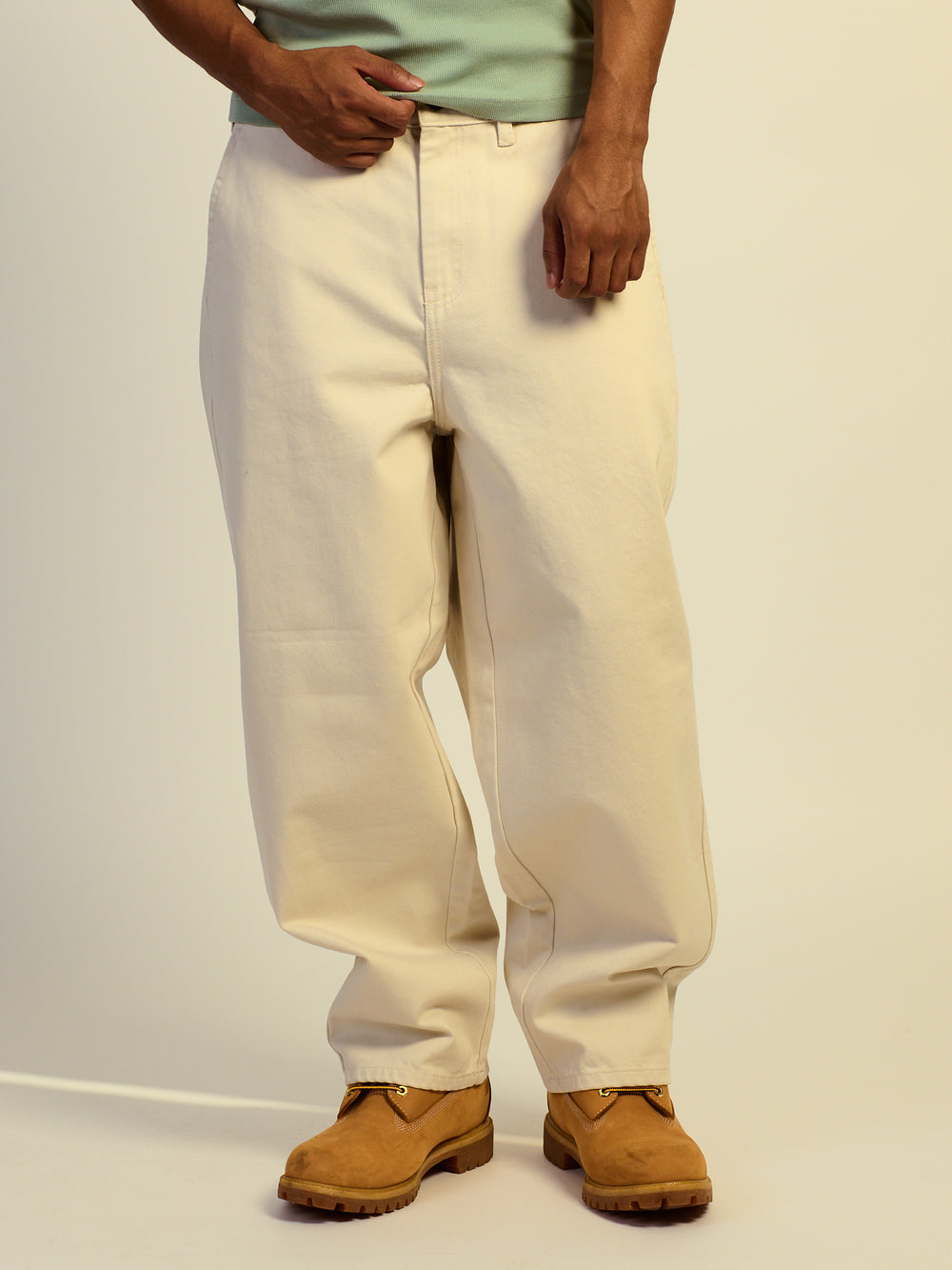JEANS TAINTED COUPE LARGE TAPER–BLANC CASSÉ