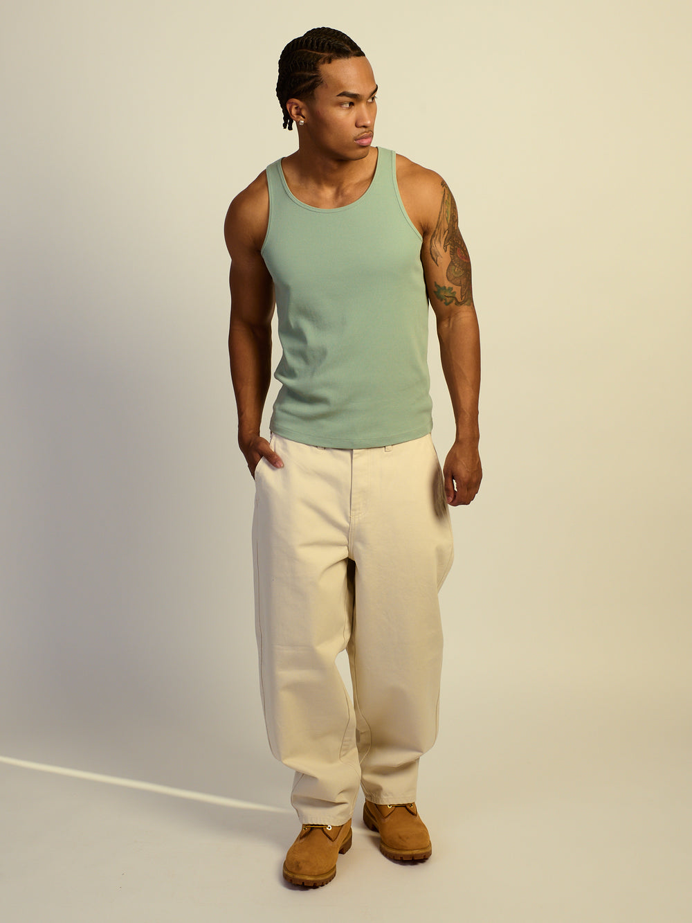 TAINTED WIDE TAPER JEAN - OFF WHITE