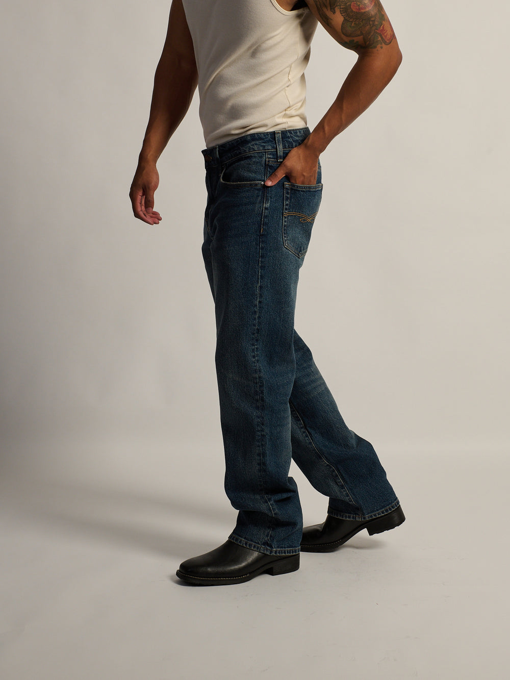 TAINTED BOOT CUT JEAN - DARK WASH