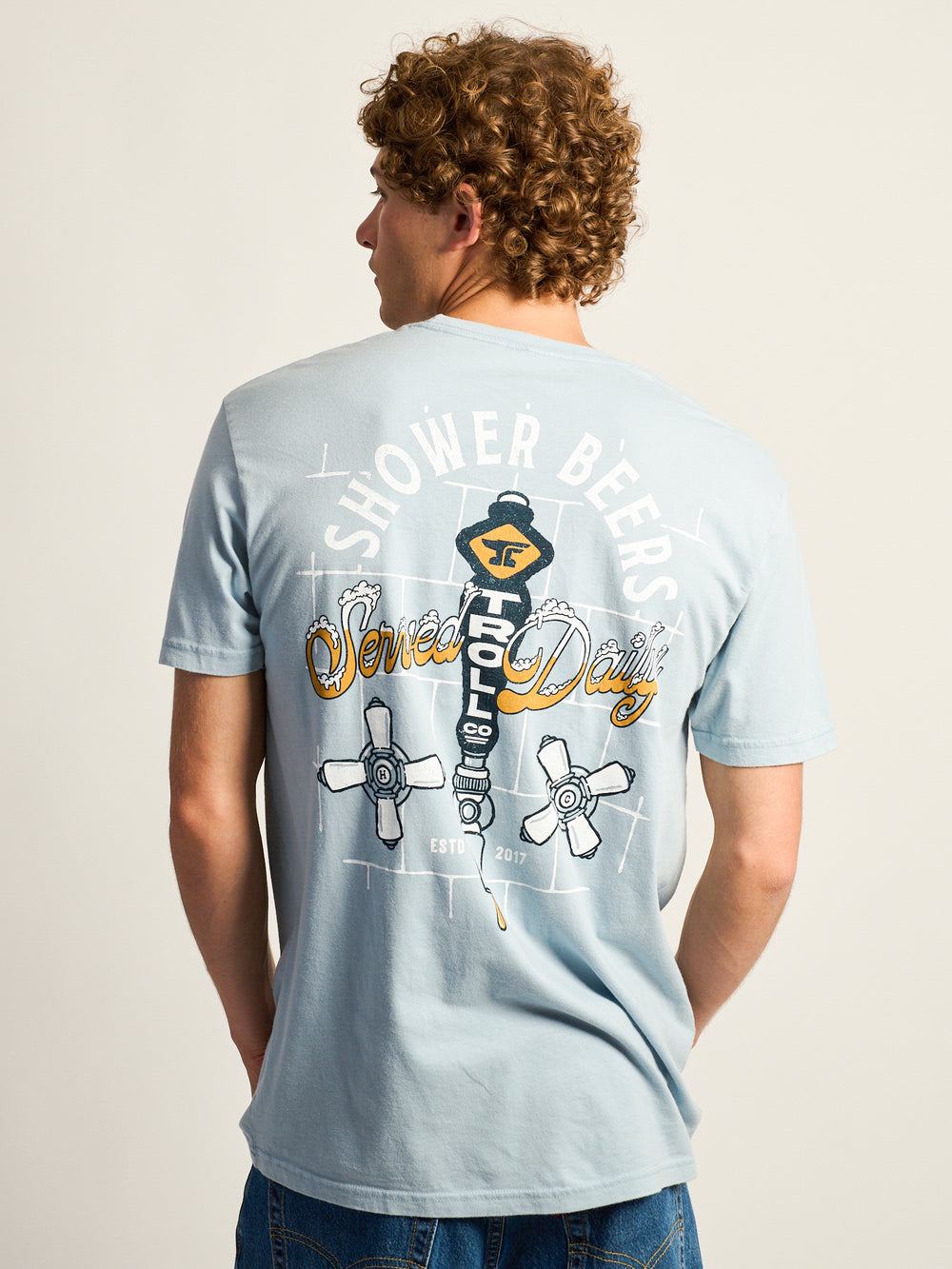 T-SHIRT À BIÈRES DE DOUCHE TROLL CO. - LAVAGE À LA PIERRE