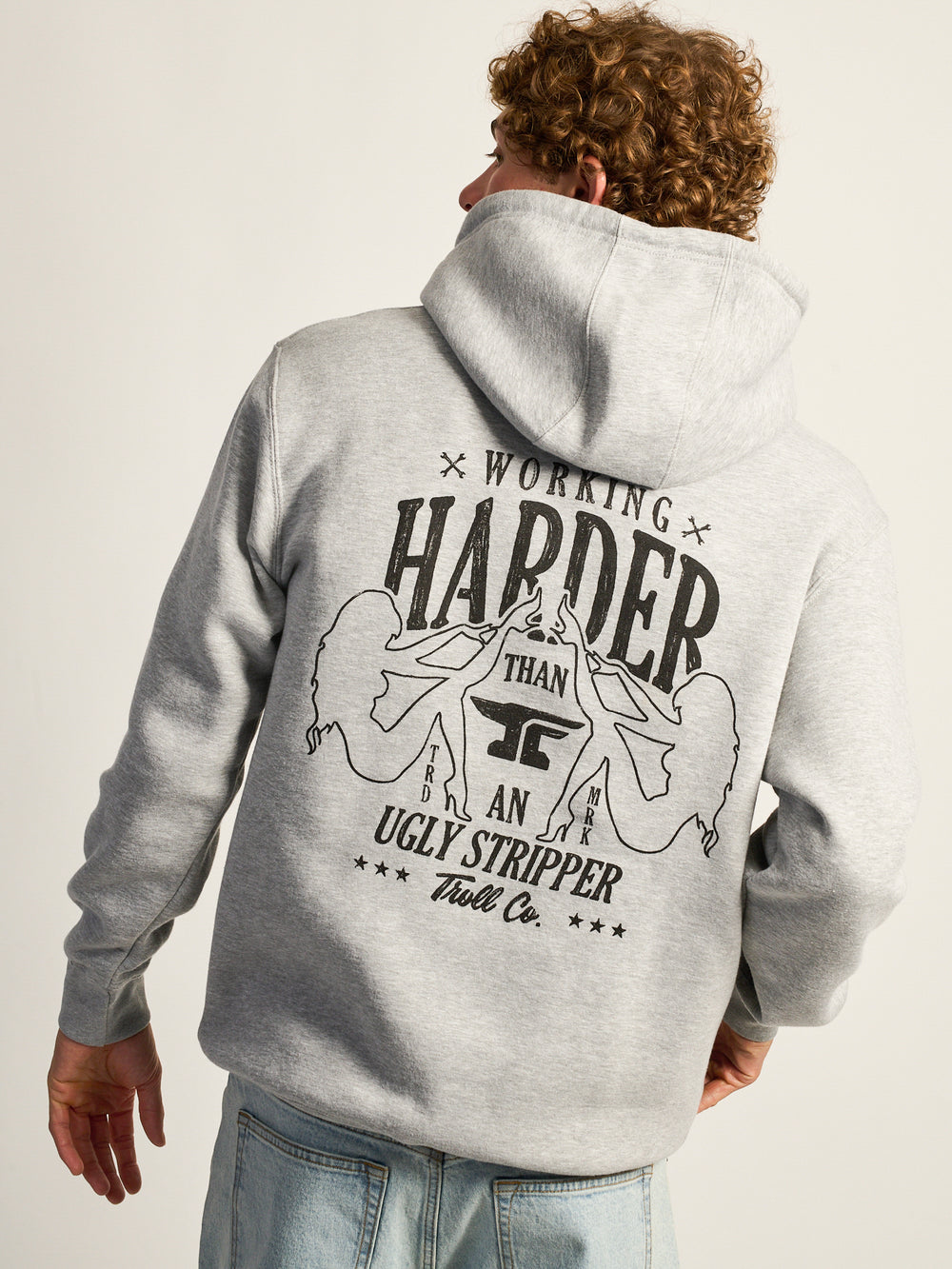 TROLL CO. WORKING HARDER PULLOVER HOODIE