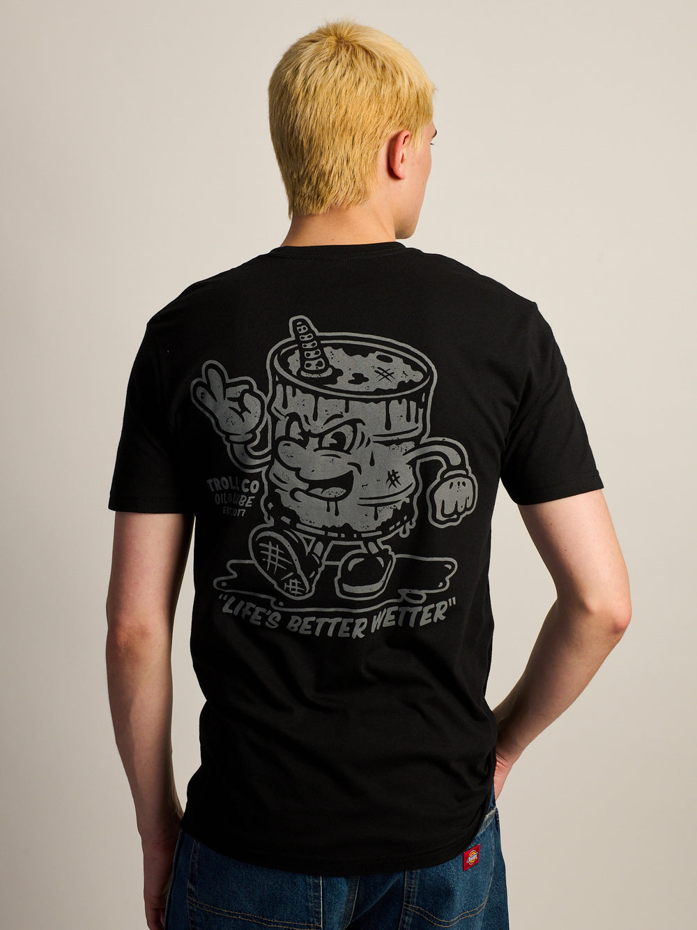 TROLL CO. LUBE DUDE T-SHIRT - BLACK