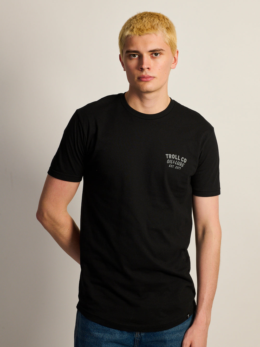 TROLL CO. LUBE DUDE T-SHIRT - BLACK