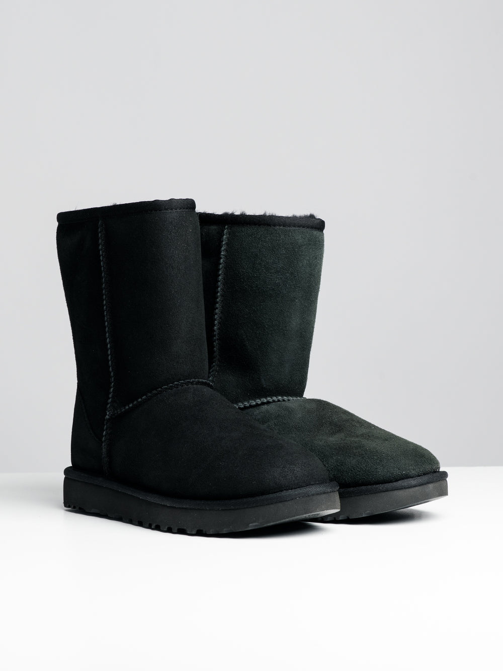 WOMENS UGG CLASSIC SHORT II BOOTS - BLACK