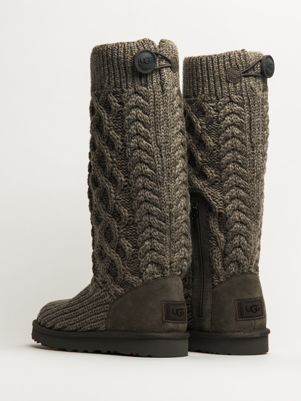 WOMENS UGG CLASSIC CARDI CABLED KNIT BOOT - GREY