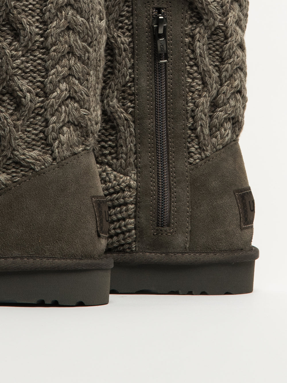 WOMENS UGG CLASSIC CARDI CABLED KNIT BOOT - GREY