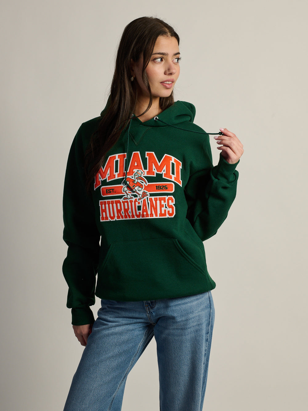 NCAA MIAMI HURRICANES PULLOVER HOODIE - FOREST