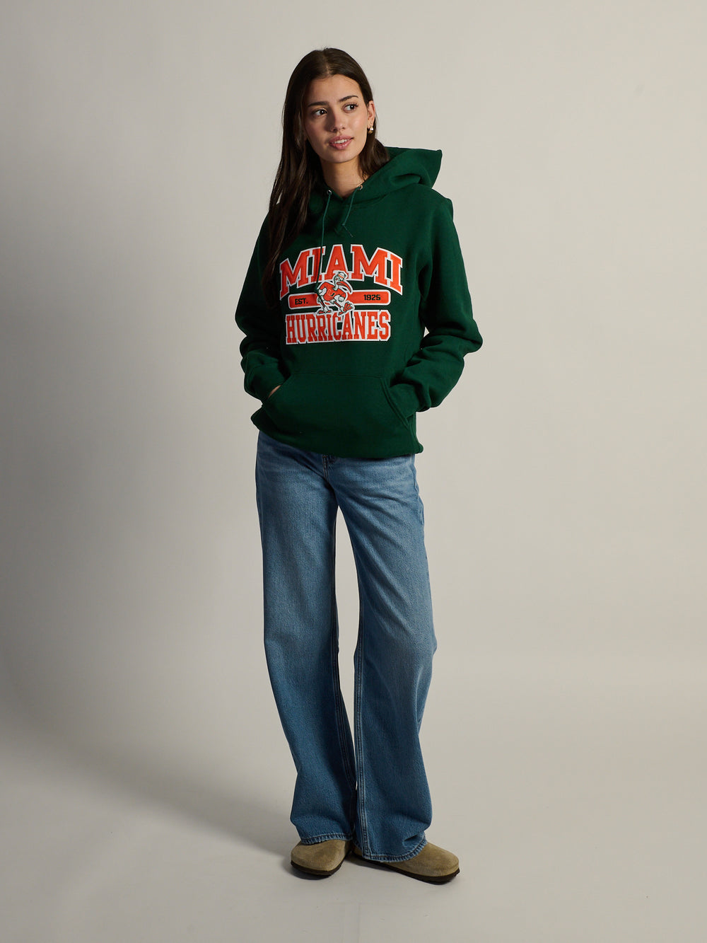 NCAA MIAMI HURRICANES PULLOVER HOODIE - FOREST
