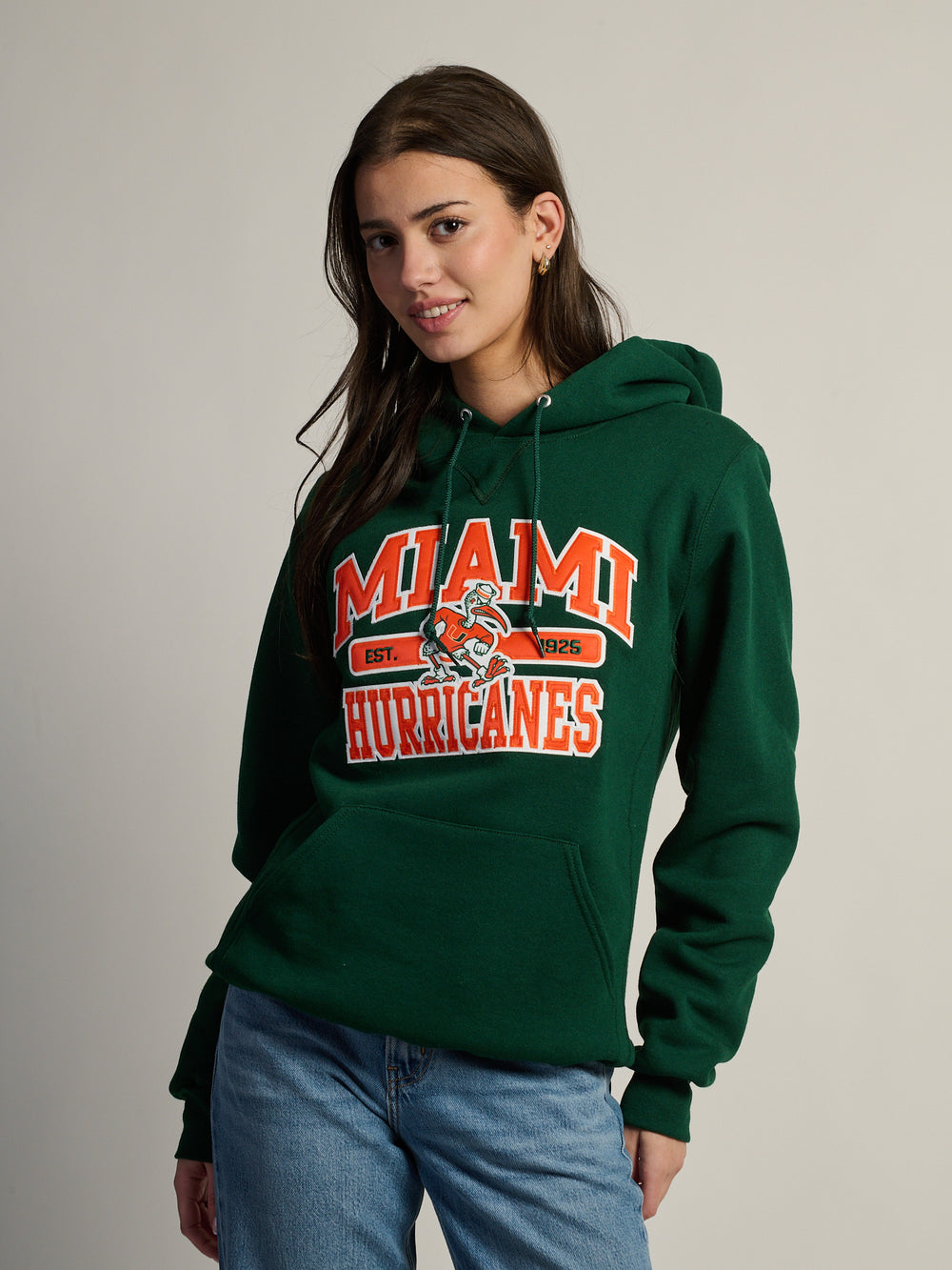 NCAA MIAMI HURRICANES PULLOVER HOODIE - FOREST