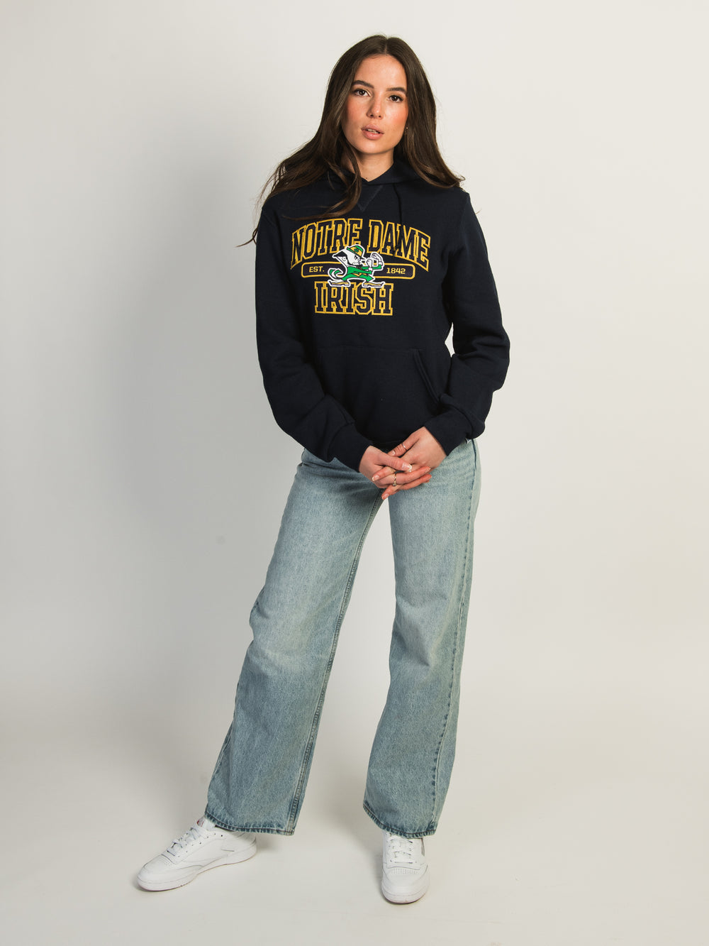 VARSITY NCAA NOTRE DAME PULLOVER HOODIE - NAVY - Boathouse