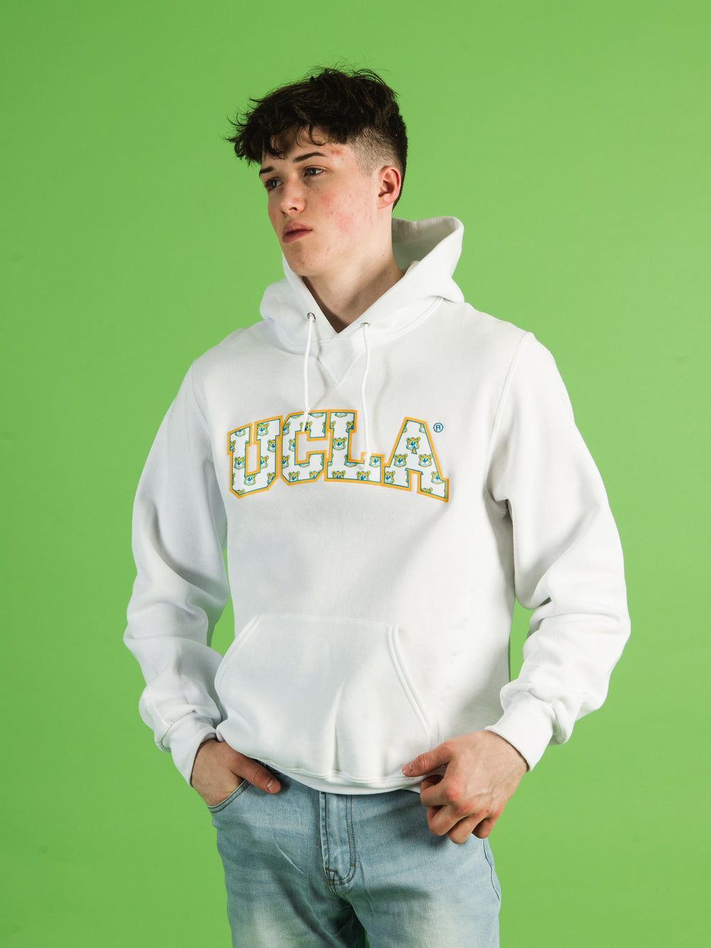 RUSSELL UCLA ALL OVER PRINT PULLOVER HOODIE - CLEARANCE