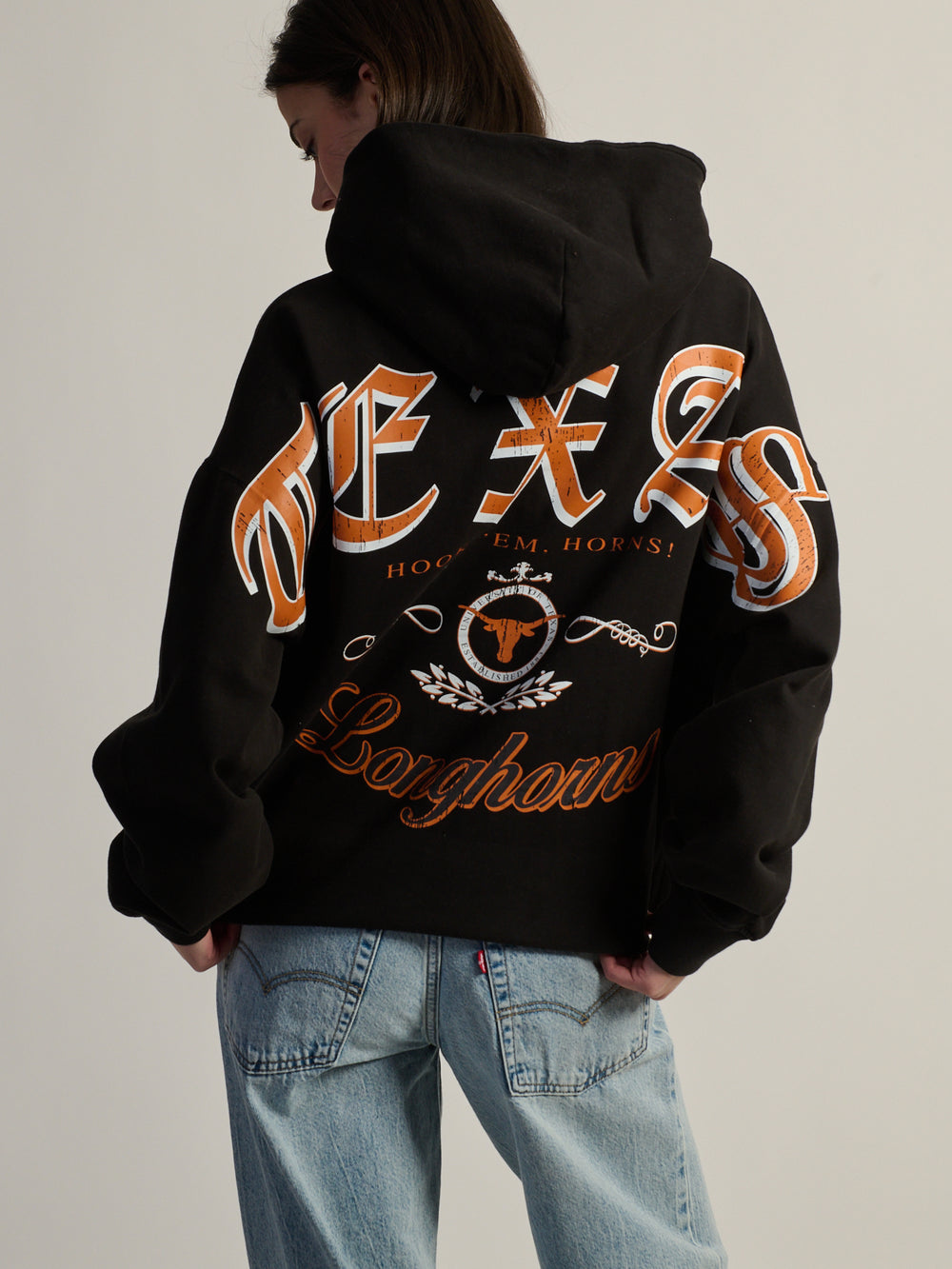 NCAA TEXAS SLEEVE TO SLEEVE PULLOVER HOODIE