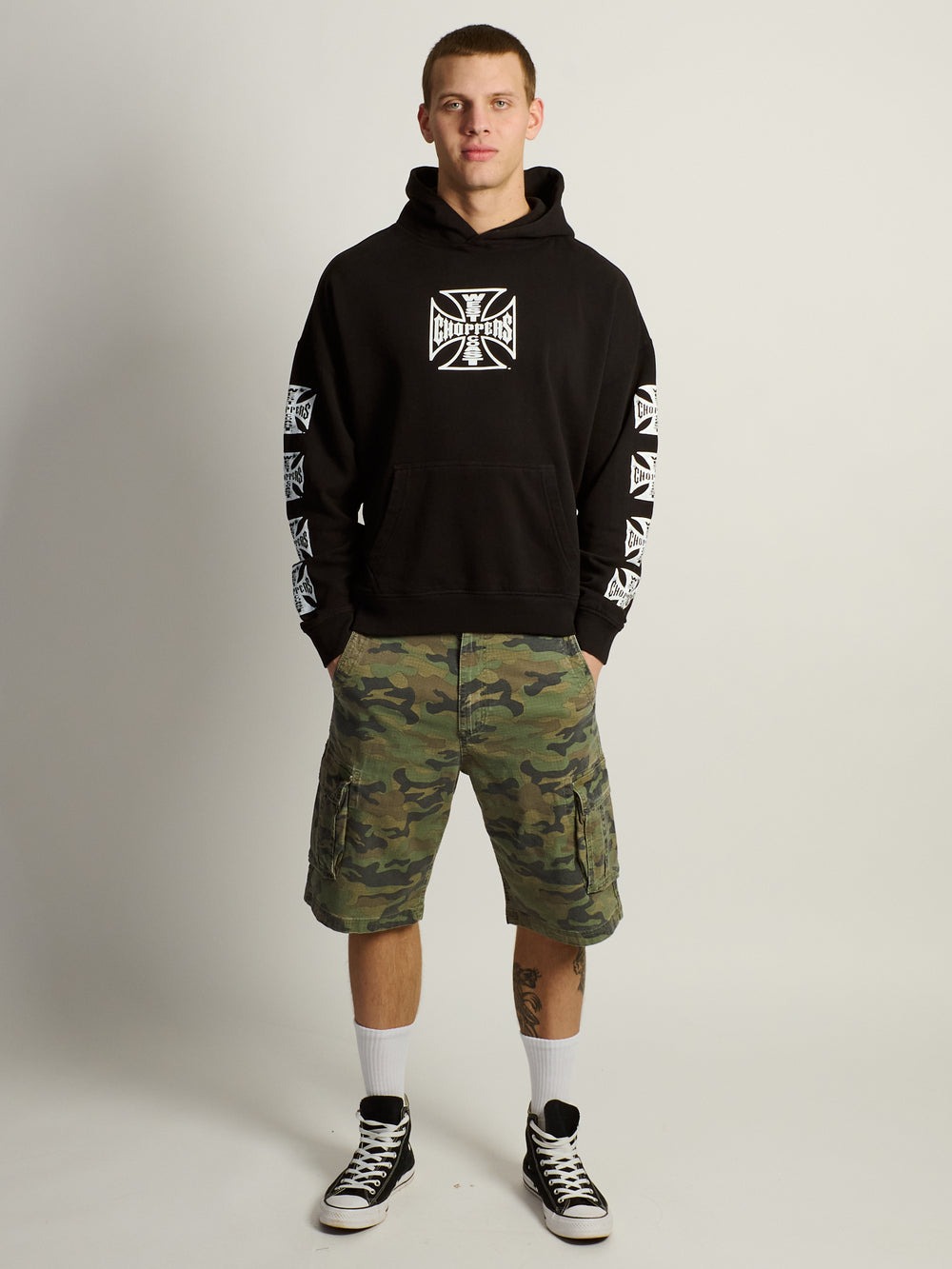 WEST COAST CROSS RELAXED PULL OVER HOODIE